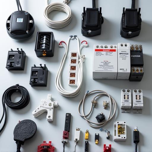 Assorted electrical wiring and LED lighting equipment