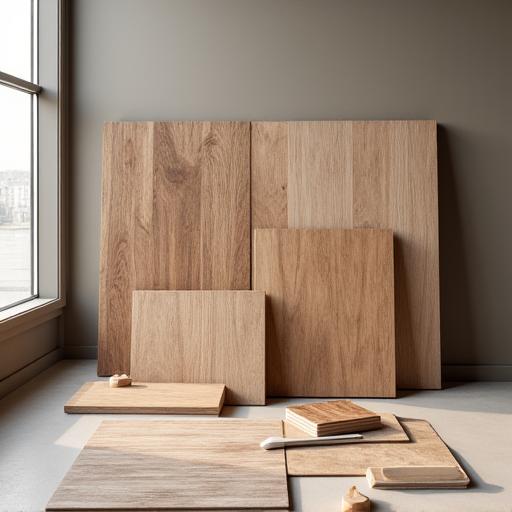 High-quality ceramic and parquet flooring samples
